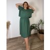 Šaty letní s přívěskem krátký rukáv dámské nadrozměr NAILA (46/48/50 ONE SIZE) ITALSKÁ MÓDA IM4251115/DU (Velikost 48/50, Barva Černá)