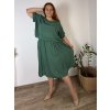 Šaty letní s přívěskem krátký rukáv dámské nadrozměr NAILA (46/48/50 ONE SIZE) ITALSKÁ MÓDA IM4251115/DU (Velikost 48/50, Barva Černá)