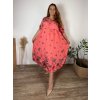 Šaty dlouhé letní 3/4 dlouhý rukáv dámské nadrozměr MARIA (48/50/52 ONE SIZE) ITALSKÁ MÓDA IM425172/DR (Velikost 48/50/52, Barva hnědá)