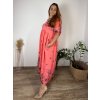 Šaty dlouhé letní 3/4 dlouhý rukáv dámské nadrozměr MARIA (48/50/52 ONE SIZE) ITALSKÁ MÓDA IM425172/DR (Velikost 48/50/52, Barva hnědá)
