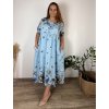 Šaty dlouhé letní 3/4 dlouhý rukáv dámské nadrozměr MARIA (48/50/52 ONE SIZE) ITALSKÁ MÓDA IM425172/DR (Velikost 48/50/52, Barva hnědá)