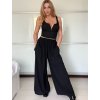 Kalhoty dlouhé letní dámské nadrozměr (S/M/L ONE SIZE) ITALSKÁ MÓDA IMWGB25228/DUR (Velikost S/M/L, Barva Černá)