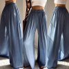 Kalhoty dlouhé letní dámské nadrozměr (S/M/L ONE SIZE) ITALSKÁ MÓDA IMWGB25228/DUR (Velikost S/M/L, Barva Černá)