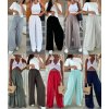 Kalhoty dlouhé letní dámské nadrozměr (S/M/L ONE SIZE) ITALSKÁ MÓDA IMWGB25228/DUR (Velikost S/M/L, Barva Černá)