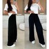 Kalhoty dlouhé letní dámské nadrozměr (S/M/L ONE SIZE) ITALSKÁ MÓDA IMWGB25228/DUR (Velikost S/M/L, Barva Černá)