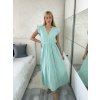 Šaty dlouhé volnočasové letní mušelín krátký rukáv dámské INGE (S/M/L ONE SIZE) ITALSKÁ MÓDA IM425304/DUR (Velikost S/M/L, Barva béžová)