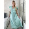 Šaty dlouhé volnočasové letní mušelín krátký rukáv dámské INGE (S/M/L ONE SIZE) ITALSKÁ MÓDA IM425304/DUR (Velikost S/M/L, Barva béžová)