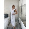 Šaty dlouhé volnočasové letní mušelín krátký rukáv dámské INGE (S/M/L ONE SIZE) ITALSKÁ MÓDA IM425304/DUR (Velikost S/M/L, Barva béžová)