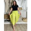 Kalhoty dlouhé aladinky letní dámské (S/M/L ONE SIZE) ITALSKÁ MÓDA IMD24029/DUR (Velikost S/M/L, Barva Černá)