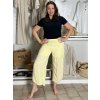 Kalhoty dlouhé aladinky letní dámské (S/M/L ONE SIZE) ITALSKÁ MÓDA IMD24029/DUR (Velikost S/M/L, Barva Černá)