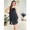 Šaty letní skládané bez rukávu dámské (S/M ONE SIZE) ITALSKÁ MÓDA IMD24058/DR (Velikost S/M/L, Barva béžová)