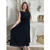 Šaty dlouhé košilové bez rukávu dámské (S/M/L ONE SIZE) ITALSKá MóDA IMC250001/DU (Velikost S/M/L, Barva Černá)