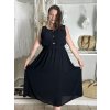 Šaty dlouhé košilové bez rukávu dámské (S/M/L ONE SIZE) ITALSKá MóDA IMC250001/DU (Velikost S/M/L, Barva Černá)