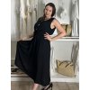 Šaty dlouhé košilové bez rukávu dámské (S/M/L ONE SIZE) ITALSKá MóDA IMC250001/DU (Velikost S/M/L, Barva Černá)