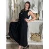 Šaty dlouhé košilové bez rukávu dámské (S/M/L ONE SIZE) ITALSKá MóDA IMC250001/DU (Velikost S/M/L, Barva Černá)