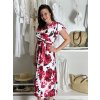 Šaty dlouhé letní krátký rukáv dámské (S/M/L ONE SIZE) ITALSKÁ MÓDA IMD250001/DUR (Velikost S/M/L, Barva červená)