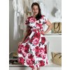 Šaty dlouhé letní krátký rukáv dámské (S/M/L ONE SIZE) ITALSKÁ MÓDA IMD250001/DUR (Velikost S/M/L, Barva červená)