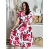Šaty dlouhé letní krátký rukáv dámské (S/M/L ONE SIZE) ITALSKÁ MÓDA IMD250001/DUR (Velikost S/M/L, Barva červená)