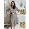 Šaty lněné košilové krátký rukáv dámské (S/M/L ONE SIZE) ITALSKÁ MODA IM7250001/DU (Velikost S/M/L, Barva Černá)