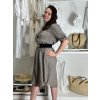Šaty lněné košilové krátký rukáv dámské (S/M/L ONE SIZE) ITALSKÁ MODA IM7250001/DU (Velikost S/M/L, Barva Černá)
