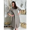 Šaty lněné košilové krátký rukáv dámské (S/M/L ONE SIZE) ITALSKÁ MODA IM7250001/DU (Velikost S/M/L, Barva Černá)
