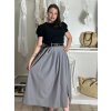 Sukně dlouhá s páskem dámská (S/M/L ONE SIZE) ITALSKÁ MÓDA IM425444/DU (Velikost S/M/L, Barva šedá)