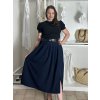 Sukně dlouhá s páskem dámská (S/M/L ONE SIZE) ITALSKÁ MÓDA IM425444/DU (Velikost S/M/L, Barva šedá)