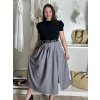 Sukně dlouhá s páskem dámská (S/M/L ONE SIZE) ITALSKÁ MÓDA IM425444/DU (Velikost S/M/L, Barva šedá)