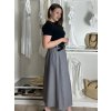 Sukně dlouhá s páskem dámská (S/M/L ONE SIZE) ITALSKÁ MÓDA IM425444/DU (Velikost S/M/L, Barva šedá)