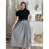 Sukně dlouhá s páskem dámská (S/M/L ONE SIZE) ITALSKÁ MÓDA IM425444/DU (Velikost S/M/L, Barva šedá)