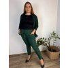 Kalhoty strečové dlouhé dámské nadrozměr (46/48 ONE SIZE) ITALSKá MóDA IMN22MARINA/DU (Velikost 46/48, Barva zelená smaragdová)