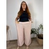 Kalhoty dlouhé letní s páskem dámské nadrozměr (50/52/54 ONE SIZE) ITALSKÁ MÓDA IM425431/DU (Velikost 52/54, Barva bílá)