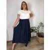 Sukně dlouhá s páskem dámská (42/44 ONE SIZE) ITALSKÁ MÓDA IMWCP25942/DU (Velikost 42/44, Barva Černá)