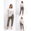 Kalhoty strečové mačkáče dlouhé dámské (S/M/L ONE SIZE) ITALSKÁ MÓDA IMPLI248115B/DR (Velikost S/M/L, Barva béžová)