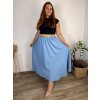 Sukně maxi s páskem dámská nadrozměr (54/56/58 ONE SIZE) ITALSKÁ MÓDA IMWT251094/DU (Velikost 56/58, Barva béžová)