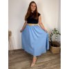 Sukně maxi s páskem dámská nadrozměr (54/56/58 ONE SIZE) ITALSKÁ MÓDA IMWT251094/DU (Velikost 56/58, Barva béžová)