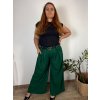 Kalhoty elegantní s páskem dámské nadrozměr (40/42/44 ONE SIZE) ITALSKÁ MÓDA IMBM25003/DU (Velikost 42/44, Barva Černá)