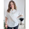 Tunika košilová bavlněná 3/4 dlouhý rukáv dámská (S/M/L ONE SIZE) ITALSKá MODA IM324111/DR (Velikost S/M/L, Barva bílá)