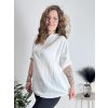 Tunika košilová bavlněná 3/4 dlouhý rukáv dámská (S/M/L ONE SIZE) ITALSKá MODA IM324111/DR (Velikost S/M/L, Barva bílá)