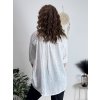 Tunika košilová bavlněná 3/4 dlouhý rukáv dámská (S/M/L ONE SIZE) ITALSKá MODA IM324111/DR (Velikost S/M/L, Barva bílá)