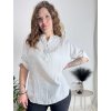 Tunika košilová bavlněná 3/4 dlouhý rukáv dámská (S/M/L ONE SIZE) ITALSKá MODA IM324111/DR (Velikost S/M/L, Barva bílá)
