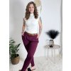 Kalhoty elegantní s páskem dámské (S/M/L ONE SIZE) ITALSKÁ MÓDA IMBM25015/DR (Velikost S/M/L, Barva Černá)