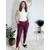 Kalhoty elegantní s páskem dámské (S/M/L ONE SIZE) ITALSKÁ MÓDA IMBM25015/DR (Velikost S/M/L, Barva Černá)