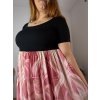 Šaty dlouhé volnočasové letní krátký rukáv dámské nadrozměr MONIE (48/50/52 ONE SIZE) ITALSKÁ MÓDA IM425330/DU (Velikost 48/50/52, Barva hnědá)