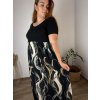 Šaty dlouhé volnočasové letní krátký rukáv dámské nadrozměr MONIE (48/50/52 ONE SIZE) ITALSKÁ MÓDA IM425330/DU (Velikost 48/50/52, Barva hnědá)