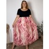 Šaty dlouhé volnočasové letní krátký rukáv dámské nadrozměr MONIE (48/50/52 ONE SIZE) ITALSKÁ MÓDA IM425330/DU (Velikost 48/50/52, Barva hnědá)