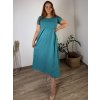 Šaty dlouhé volnočasové letní krátký rukáv dámské nadrozměr SUSANA (48/50/52 ONE SIZE) ITALSKÁ MÓDA IMC25202/DU (Velikost 48/50/52, Barva béžová)