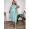 Šaty dlouhé volnočasové letní krátký rukáv dámské nadrozměr SUSANA (48/50/52 ONE SIZE) ITALSKÁ MÓDA IMC25202/DU (Velikost 48/50/52, Barva béžová)