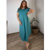 Šaty dlouhé volnočasové letní krátký rukáv dámské nadrozměr SUSANA (48/50/52 ONE SIZE) ITALSKÁ MÓDA IMC25202/DU (Velikost 48/50/52, Barva béžová)