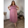 Šaty dlouhé volnočasové letní krátký rukáv dámské nadrozměr SUSANA (48/50/52 ONE SIZE) ITALSKÁ MÓDA IMC25202/DU (Velikost 48/50/52, Barva béžová)